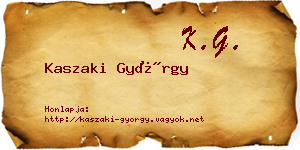 Kaszaki György névjegykártya